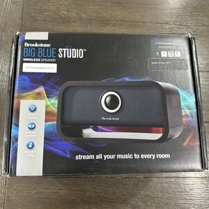 NIB - Brookstone Big Blue Studio Black Wireless Speaker Chromecast Build In